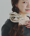 Lattice(ラティス) チェックリボン刺繍シュシュ