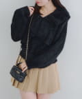 NICE CLAUP / OLIVE des OLIVE OUTLET(ナイスクラップ  / オリーブ デ オリーブ アウトレット) 【RMAF】フェザークロスフリルニット