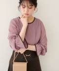 natural couture(ナチュラルクチュール) プリーツパイピングブラウス