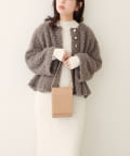 natural couture(ナチュラルクチュール) 【WEB限定】ペプラムボアカーディガン