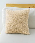 salut!(サリュ) ミックスボアクッションカバー：45×45cm／チェックとモコモコ