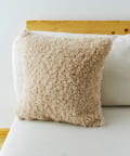 salut!(サリュ) ボリュームボアクッションカバー：45×45cm／チェックとモコモコ