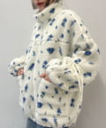 w closet(ダブルクローゼット) 【9/13(土)～アウター10％オフ対象】花柄ボアラインブルゾン