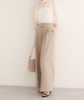 natural couture(ナチュラルクチュール) 【WEB限定】金釦タックワイドパンツ