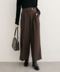 natural couture(ナチュラルクチュール) 【WEB限定】金釦タックワイドパンツ