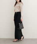 natural couture(ナチュラルクチュール) 【WEB限定】金釦タックワイドパンツ