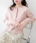natural couture(ナチュラルクチュール) 【WEB限定】パール釦総針カーデ