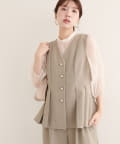 natural couture(ナチュラルクチュール) 【WEB限定】金釦ペプラムベスト