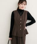 natural couture(ナチュラルクチュール) 【WEB限定】金釦ペプラムベスト