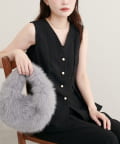 natural couture(ナチュラルクチュール) 【WEB限定】金釦ペプラムベスト