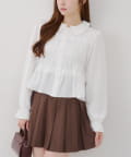 NICE CLAUP / OLIVE des OLIVE OUTLET(ナイスクラップ  / オリーブ デ オリーブ アウトレット) 【RMAF】シャーリングBIG衿ブラウス