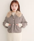 natural couture(ナチュラルクチュール) ファー衿付きショート丈ジャケット