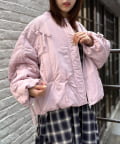 w closet(ダブルクローゼット) 【9/13(土)～アウター10％オフ対象】中綿リボンブルゾン