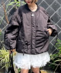 w closet(ダブルクローゼット) 【9/13(土)～アウター10％オフ対象】中綿リボンブルゾン