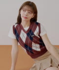 OUTLET(アウトレット) 【Chico】アーガイルルーズベストセット