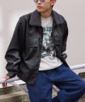 CIAOPANIC TYPY(チャオパニックティピー) 【ユニセックス】ヴィーガンレザー襟ボア脱着ブルゾン