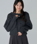 RAY CASSIN(レイカズン) ジップルーズハート柄ショートカーディガン