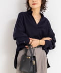 NOLLEY'S(ノーリーズ) 《セットアップ対応》ウォッシャブルダブルサテンスキッパーブラウス