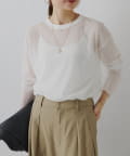 PUAL CE CIN(ピュアルセシン) トリコットメッシュカットソー