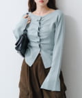 Kastane(カスタネ) 【WEB先行/4色展開】フロントギャザーニットカーディガン