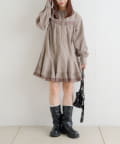 w closet(ダブルクローゼット) ストライプミニシャツワンピ