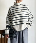 Chez toi(シェトワ) BACKスリットハイネックニットプルオーバー