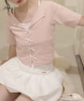 NICE CLAUP / OLIVE des OLIVE OUTLET(ナイスクラップ  / オリーブ デ オリーブ アウトレット) 【one after another】半袖リボンテレコ