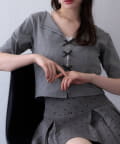 NICE CLAUP / OLIVE des OLIVE OUTLET(ナイスクラップ  / オリーブ デ オリーブ アウトレット) 【one after another】半袖リボンテレコ