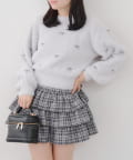 NICE CLAUP / OLIVE des OLIVE OUTLET(ナイスクラップ  / オリーブ デ オリーブ アウトレット) 【RMAF】リボン刺しゅうフェザーニット