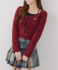 NICE CLAUP / OLIVE des OLIVE OUTLET(ナイスクラップ  / オリーブ デ オリーブ アウトレット) トレンドのドット柄あり【RMAF】レースUPテレコトップス