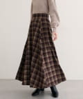 natural couture(ナチュラルクチュール) 【WEB限定】ハイウエストサーキュラーチェックスカート