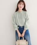 natural couture(ナチュラルクチュール) 配色パイピングタックブラウス