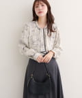 natural couture(ナチュラルクチュール) 【WEB限定】配色ボウタイ２WAYブラウス
