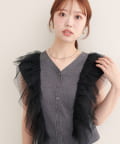 natural couture(ナチュラルクチュール) 【WEB限定】チュールフリルニットベスト