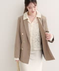 natural couture(ナチュラルクチュール) 【WEB限定】べこべこ金釦テーラージャケット
