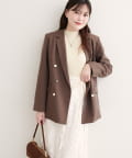 natural couture(ナチュラルクチュール) 【WEB限定】べこべこ金釦テーラージャケット