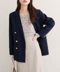 natural couture(ナチュラルクチュール) 【WEB限定】べこべこ金釦テーラージャケット