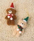 3COINS(スリーコインズ) くまサンタオーナメント2個セット／クリスマス