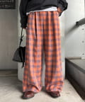 CIAOPANIC TYPY(チャオパニックティピー) ネルチェックタックボリュームワイドパンツ