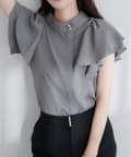 NICE CLAUP / OLIVE des OLIVE OUTLET(ナイスクラップ  / オリーブ デ オリーブ アウトレット) 【natural couture】ラッフルフリルフロントアシメブラウス