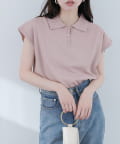 NICE CLAUP / OLIVE des OLIVE OUTLET(ナイスクラップ  / オリーブ デ オリーブ アウトレット) 【natural couture】衿付き配色ライン入りニット