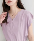 NICE CLAUP / OLIVE des OLIVE OUTLET(ナイスクラップ  / オリーブ デ オリーブ アウトレット) 【natural couture前後２WAYスカラップノースリカットソーブラウス