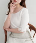 NICE CLAUP / OLIVE des OLIVE OUTLET(ナイスクラップ  / オリーブ デ オリーブ アウトレット) 【natural couture】前後２WAYシアーフリルリブニット