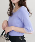 NICE CLAUP / OLIVE des OLIVE OUTLET(ナイスクラップ  / オリーブ デ オリーブ アウトレット) 【natural couture】前後２WAYシアーフリルリブニット