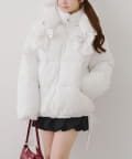 NICE CLAUP / OLIVE des OLIVE OUTLET(ナイスクラップ  / オリーブ デ オリーブ アウトレット) 冬無双できる♡【RMAF】2WAYリボン中綿ミドル丈ブルゾン