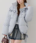 NICE CLAUP / OLIVE des OLIVE OUTLET(ナイスクラップ  / オリーブ デ オリーブ アウトレット) 冬無双できる♡【RMAF】2WAYリボン中綿ミドル丈ブルゾン