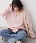Remind me and forever(リマインドミーアンドフォーエバー) 【NUNIFE】裾配色カーディガン