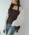 NICE CLAUP / OLIVE des OLIVE OUTLET(ナイスクラップ  / オリーブ デ オリーブ アウトレット) チョーカー付きで着映える☆【RMAF】イレヘムキャミチュニック