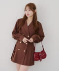 NICE CLAUP / OLIVE des OLIVE OUTLET(ナイスクラップ  / オリーブ デ オリーブ アウトレット) テーラードプリーツミニワンピ