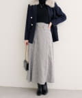 natural couture(ナチュラルクチュール) 【WEB限定】ビット付きスカラップフレアスカート